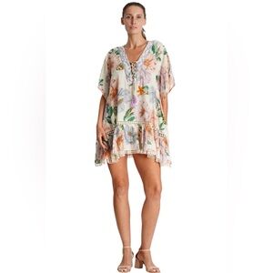 Z&L floral bathing suit coverup or dress with tassels